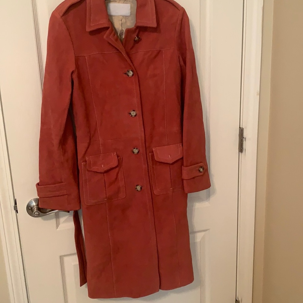 Auth Prada leather suede coat!!! Size 40 It. US 4 - Picture 9 of 16